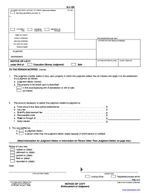 California Notice of Levy