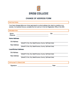 Change of Address Form