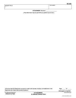 California Court Attachment Form