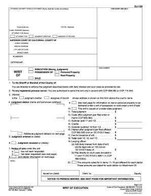 California Writ of Execution