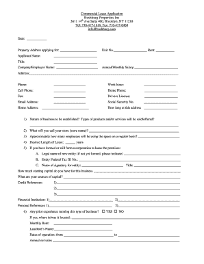 Commercial Lease Application