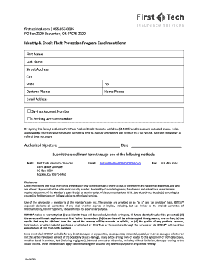 Identity Theft & Credit Solutions Program Enrollment Form