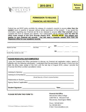 Permission to Release Financial Aid Records