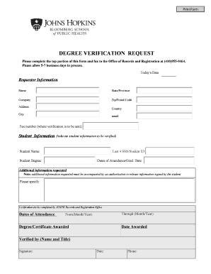 Degree Verification Request