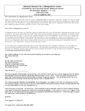Sample Rn Resignation Letter from www.pdffiller.com