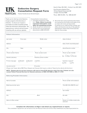Endocrine Surgery Consultation Request Form