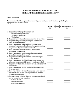 Rural Family Business Risk and Resilience Assessment