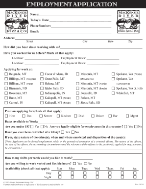 Employment Application Form