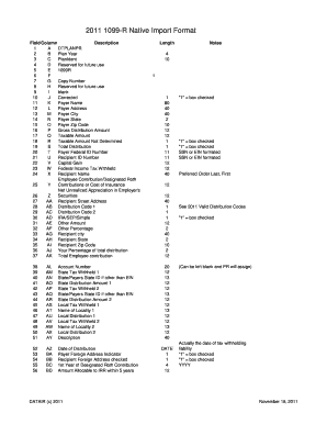 IRS Form 1099-R Import Template
