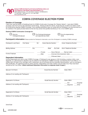 COBRA Coverage Election Form