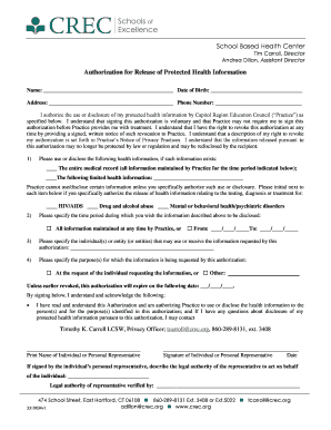 Authorization for Release of Protected Health Information