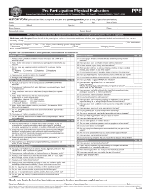 Kansas Pre-Participation Physical Evaluation Form