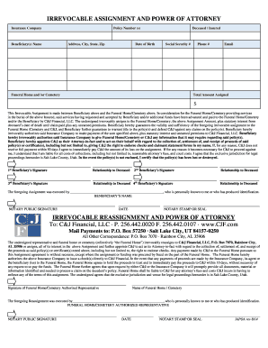 Irrevocable Assignment and Power of Attorney for Insurance Policy