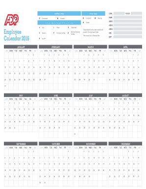 Late I S Employee Calendar 2016 DEPT - ADP Canada