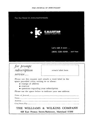 Journal Subscription Form