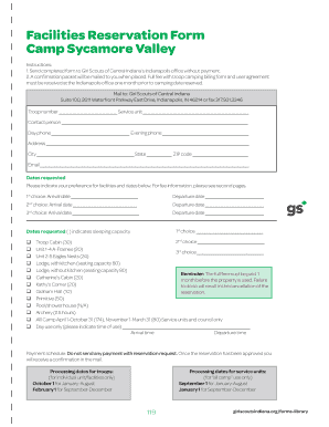 Facilities Reservation Form