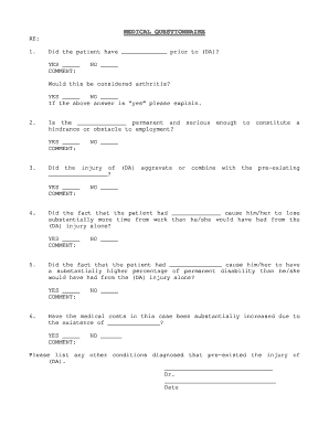 Medical Questionnaire for Injury Assessment