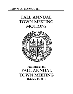 Plymouth Fall Annual Town Meeting Motions