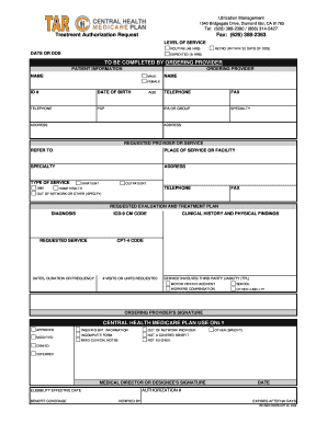Treatment Authorization Request Form