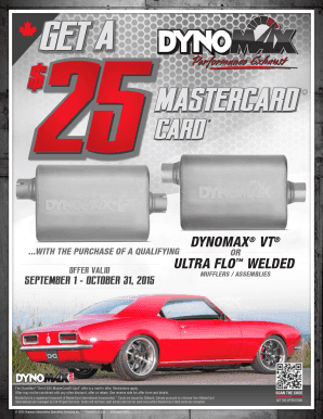 DynoMax $25 MasterCard Rebate Form