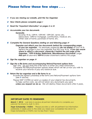 2014 Tax Organizer