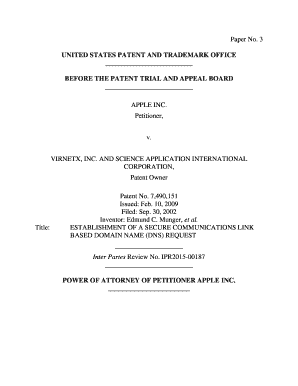 IPR2015-00187 No 3 Power of Attorney - Power of Attorney PTAB Oct 30 2014