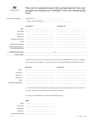 Verzoek tot aantekening in het gezagsregister van een gezagsvoorziening na overlijden over een minderjarig kind