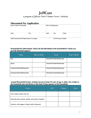 JeffCare Discounted Fee Application