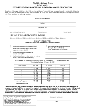 Alabama Emergency Food Assistance Program Eligibility Form