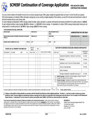 COBRA Continuation of Coverage Application