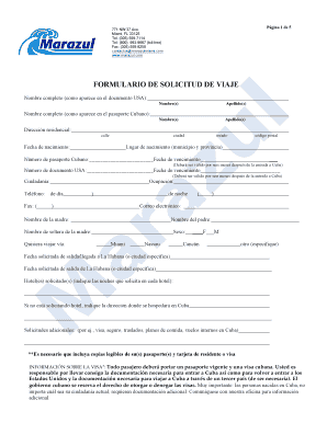 Formulario de Solicitud de Viaje
