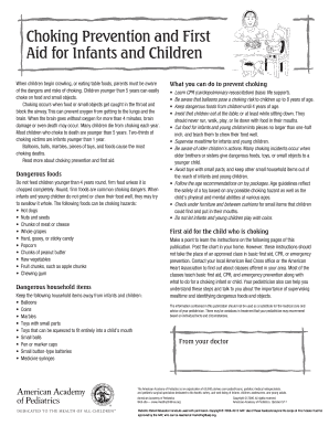 Choking Prevention and First Aid for Infants and Children - ecels-healthychildcarepa