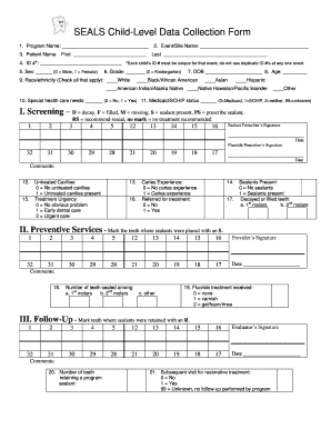 SEALS Child-Level Data Collection Form