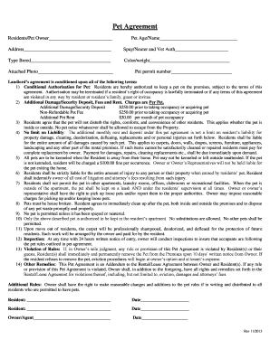 Pet Agreement