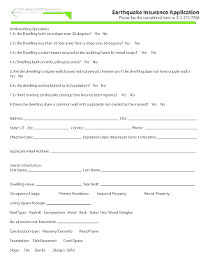 Earthquake Insurance Application