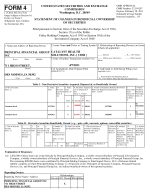 Form 4 Statement of Changes in Beneficial Ownership