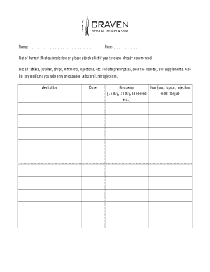 Medical History Form
