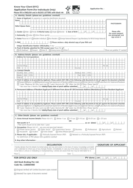 KYC Application Form for Individuals