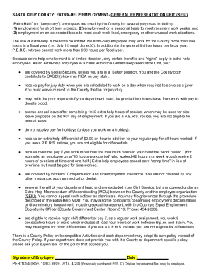 Santa Cruz County Extra-Help Employment Agreement