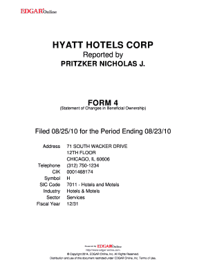 Form 4 Statement of Changes in Beneficial Ownership