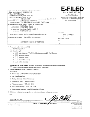 California Notice of Change of Address
