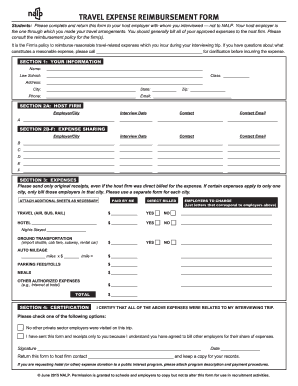 Travel Expense Reimbursement Form