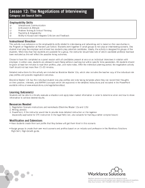 Interview Negotiation Role Play Activity