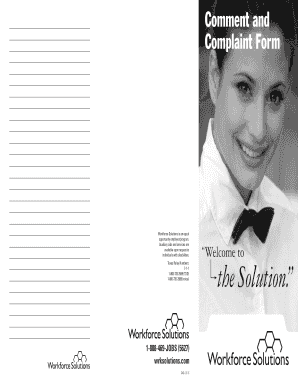 Workforce Solutions Customer Complaint Form