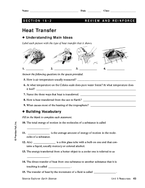 Heat Transfer Review Worksheet