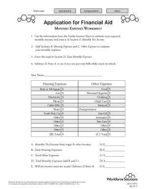 Child Care Scholarship Transportation Financial Aid Application