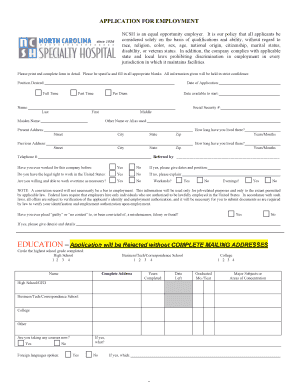 Application for Employment