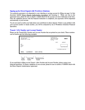 Direct Deposit Authorization Agreement