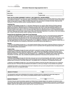 Information Resources Usage Agreement