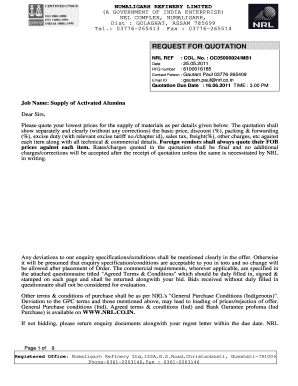 Job Name Supply of Activated Alumina